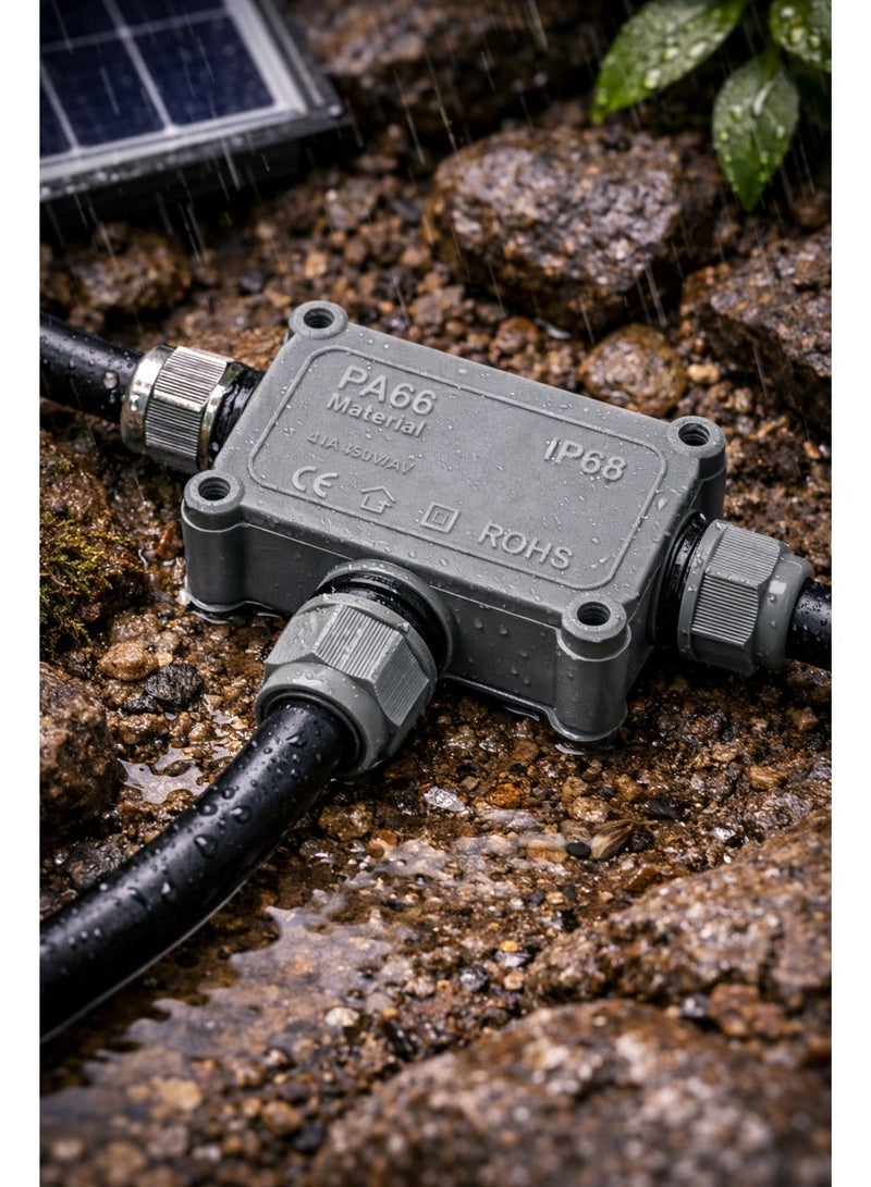 CZEN ELECTRIC IP68 Waterproof 3-Way Cable Junction Connector, Outdoor & Underground Electrical Wiring, Garden, Landscape, Solar, Lighting Distribution - Image 3
